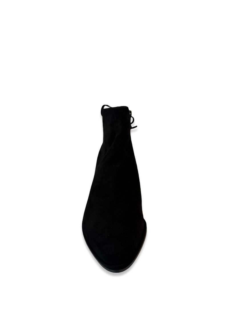 Stuart Weitzman Black Suede Block Heel Ankle Boots. Size: 38