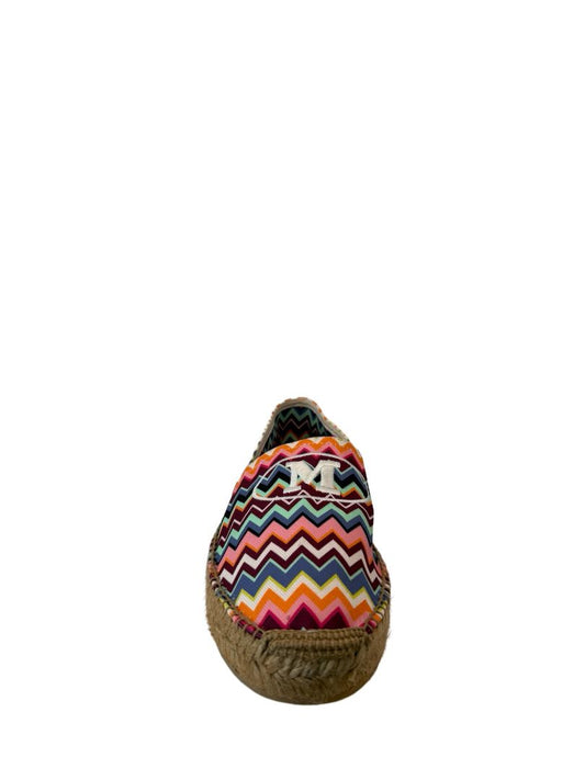 Missoni Multicolour Logo Embroidered Zigzag Espadrilles. Size: 42