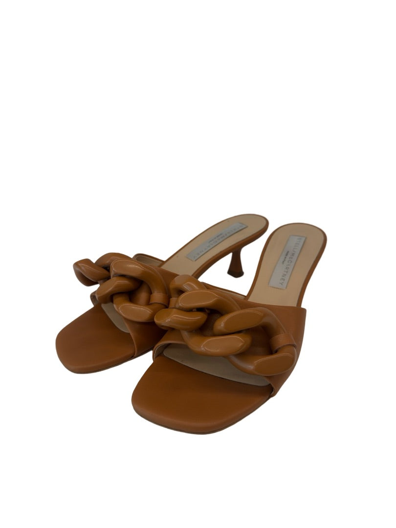 Stella McCartney Brown Chain Feature Kitten Heels. Size: 38