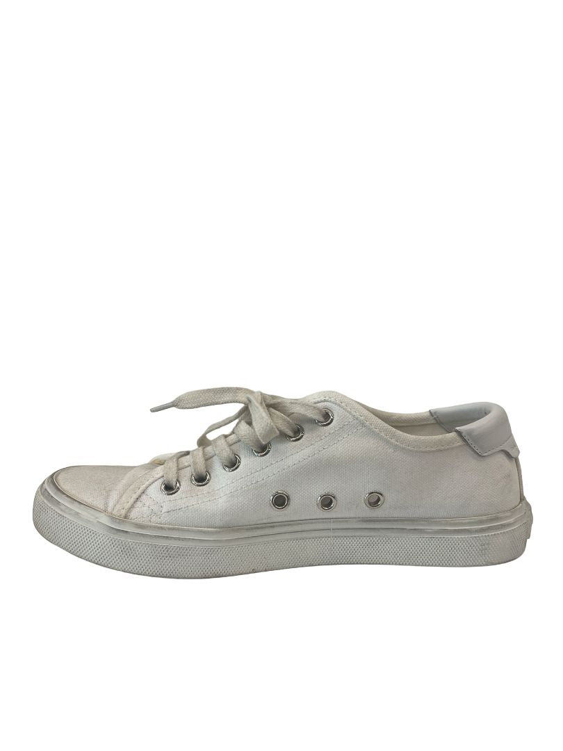 Saint Laurent White Malibu Lace-Up Sneaker. Size: 36