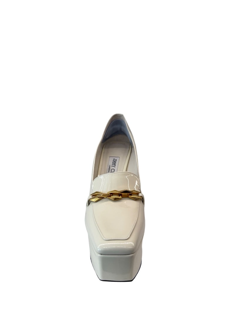 Jimmy Choo Off-White Diamond Tilda 140mm Pumps. Size: 39