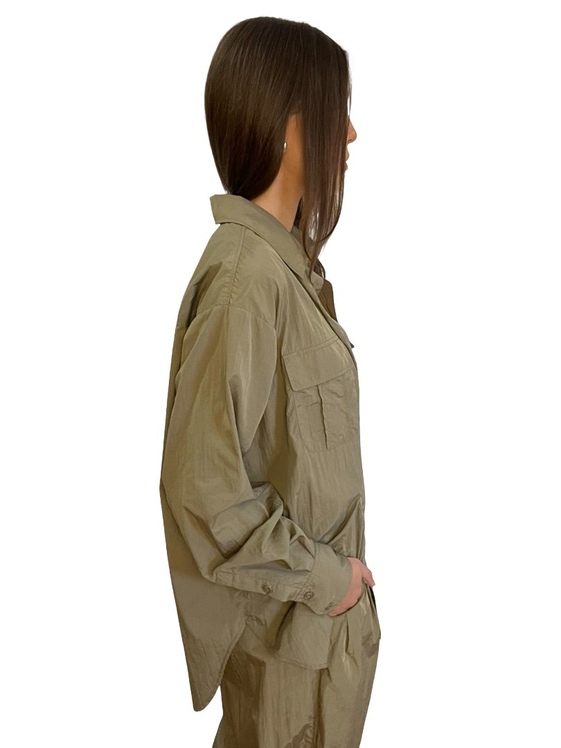 Aje Athletica Light Khaki Light-weight Utility Windbreaker. Size: 8