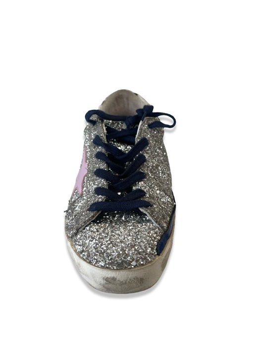 Golden Goose Silver Glitter Sneaker. Size: 40
