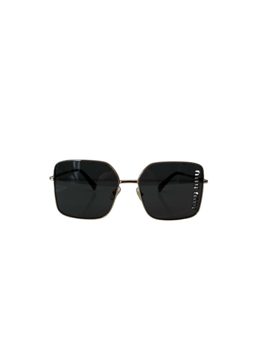 Miu Miu Gold/Grey 51YS Logo Lens Sunglasses.