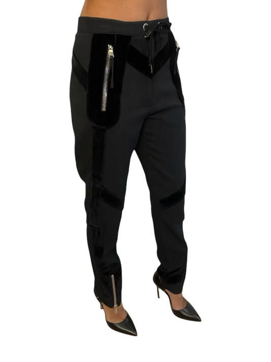 Altuzarra Black Velvet Zip Pants. Size: 38
