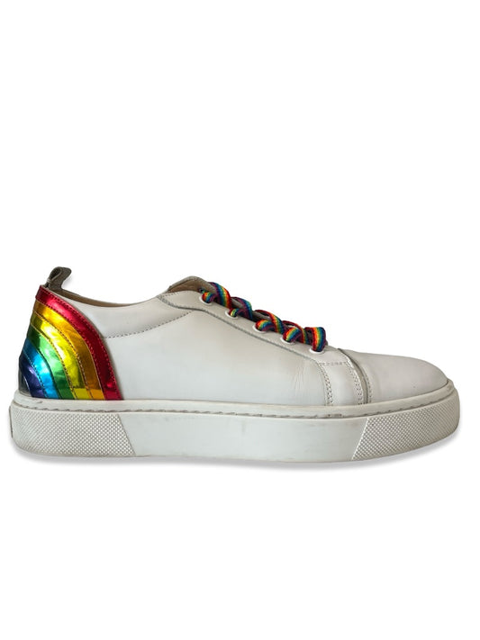 Christian Louboutin White / Rainbow Arkenspeed Low Top Lace Up Sneaker. Size: 40