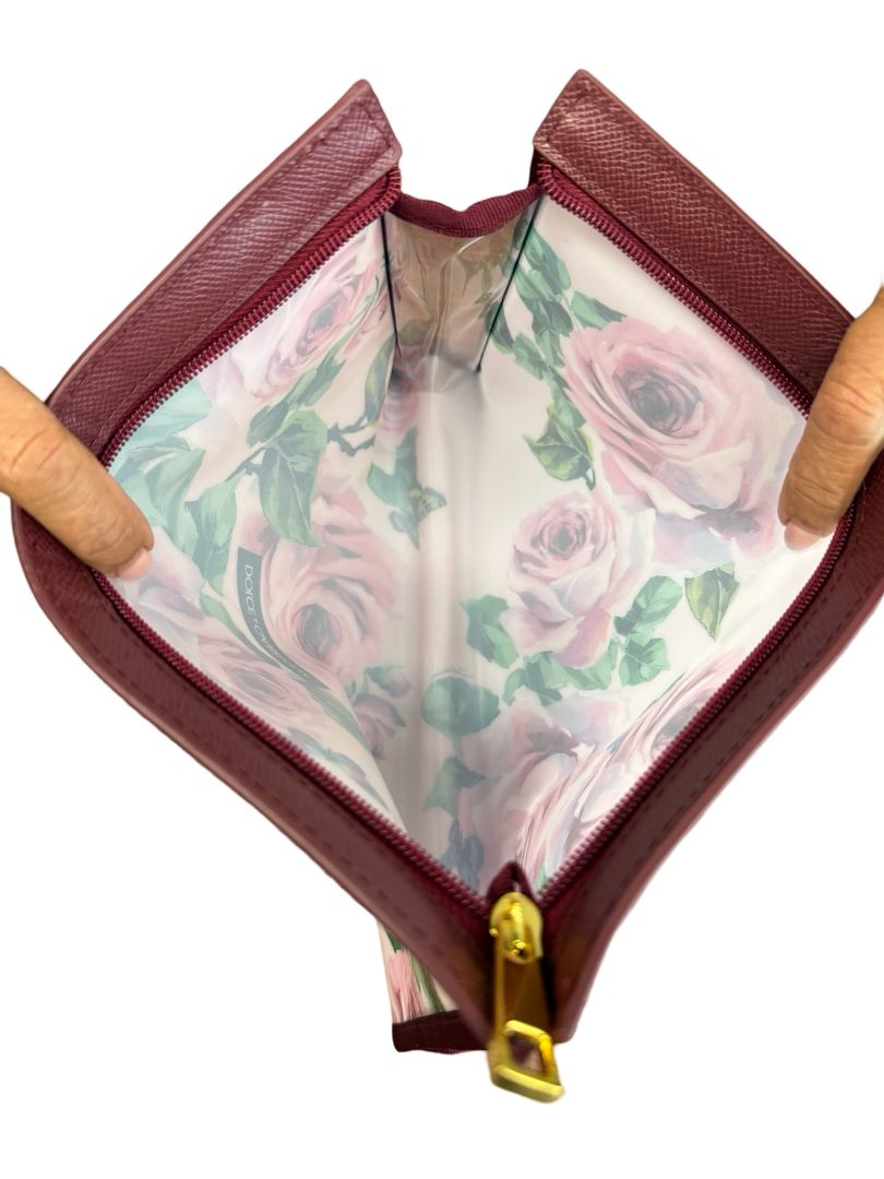 Dolce & Gabbana Pink Floral Print Cosmetic Bag. Size: OS
