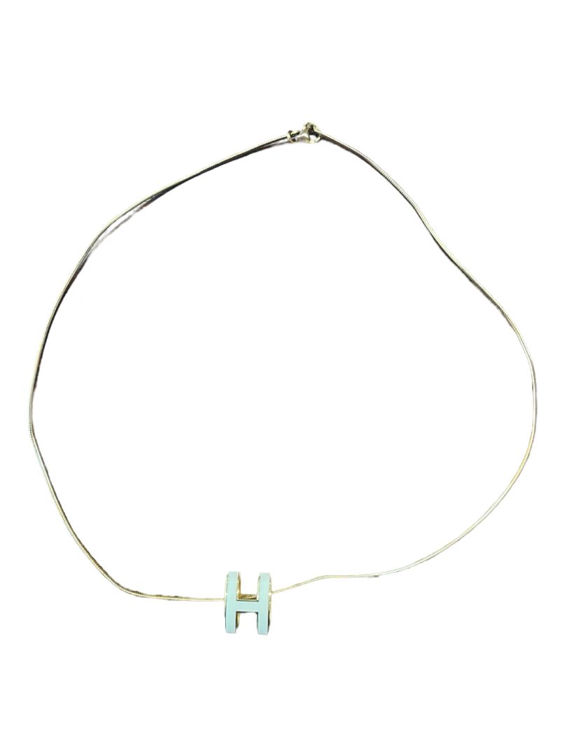 Hermes White & Gold Pop H Necklace