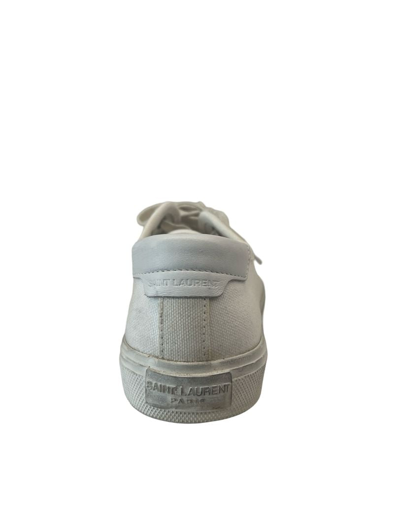 Saint Laurent White Malibu Lace-Up Sneaker. Size: 36