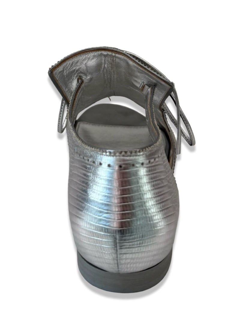Givenchy Silver Flat Sandal w/ Mesh. Size: 37