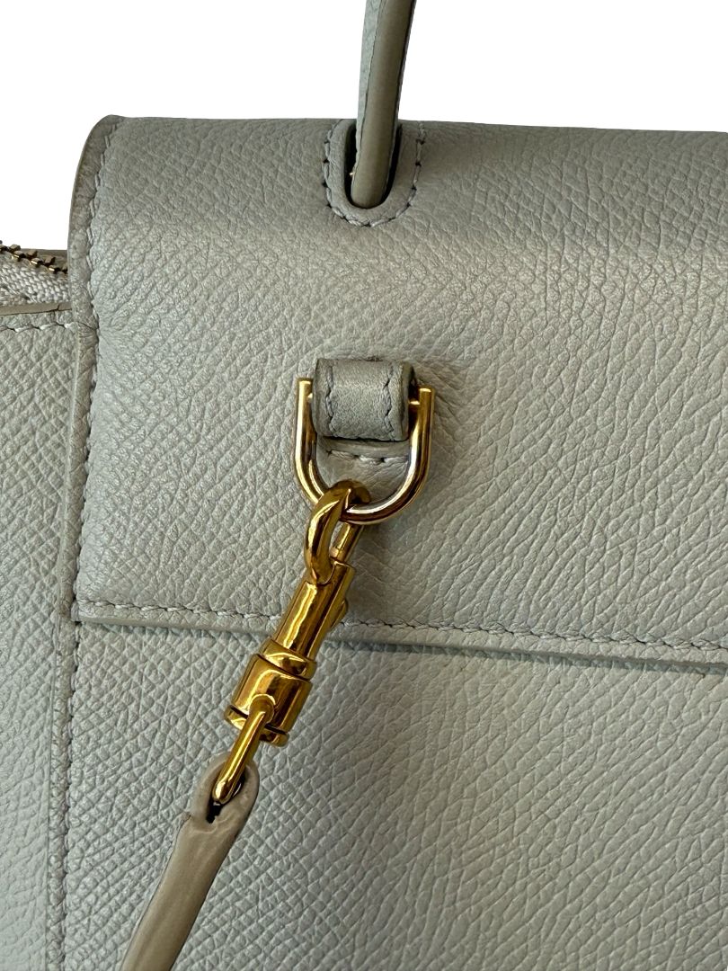 Celine Sage Green Leather Mini Belt Bag.