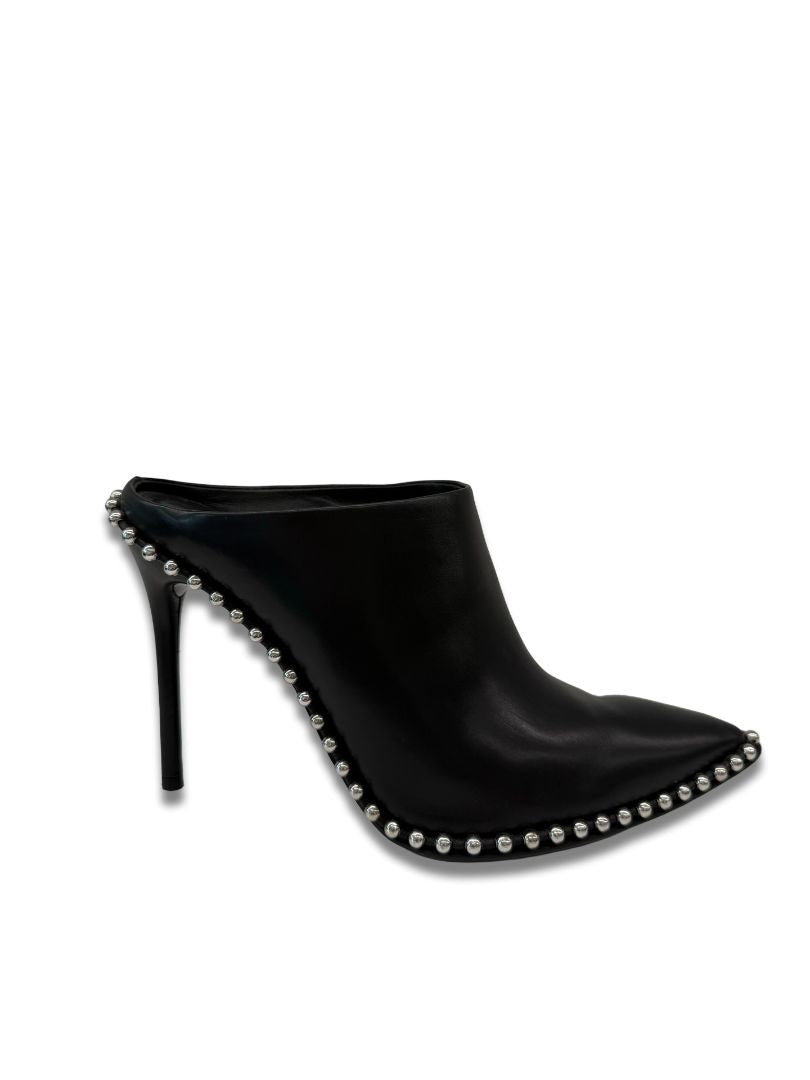 Alexander Wang Black Eri Studded Slide Mules. Size: 38.5