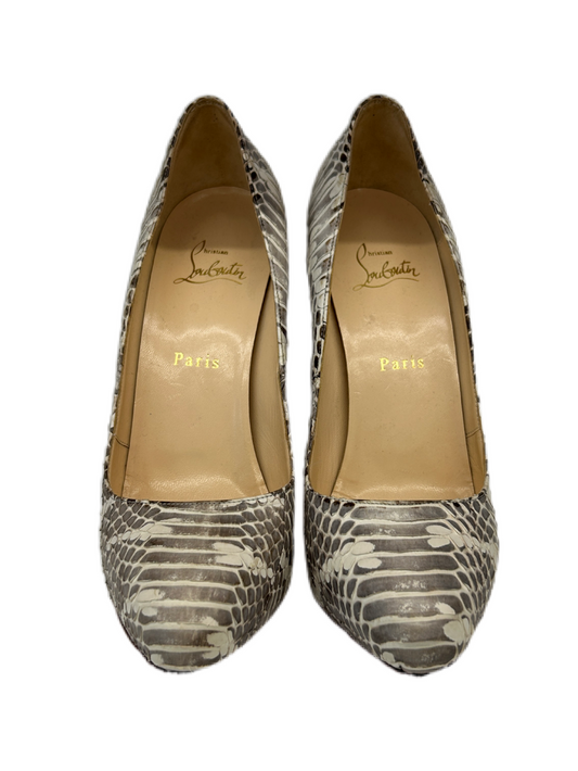 Christian Louboutin Snakeskin-Effect Heels Size: 38.5