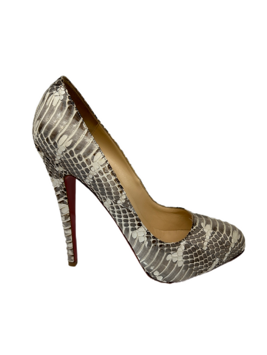 Christian Louboutin Snakeskin-Effect Heels Size: 38.5