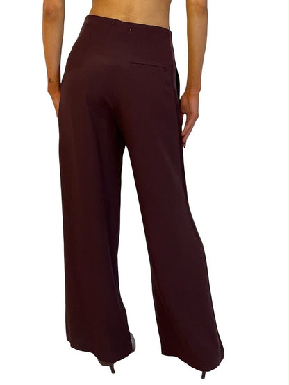 Forte_forte Burgundy Relaxed Side Stripe Pant. Size: 0