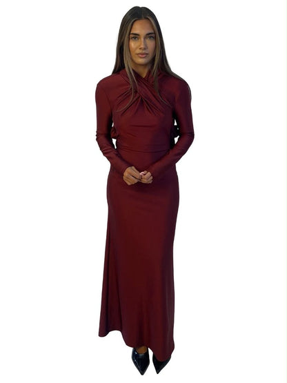 Camila Coelho Red Stretchy Open Back Rose Appliqué Dress. Size: XS