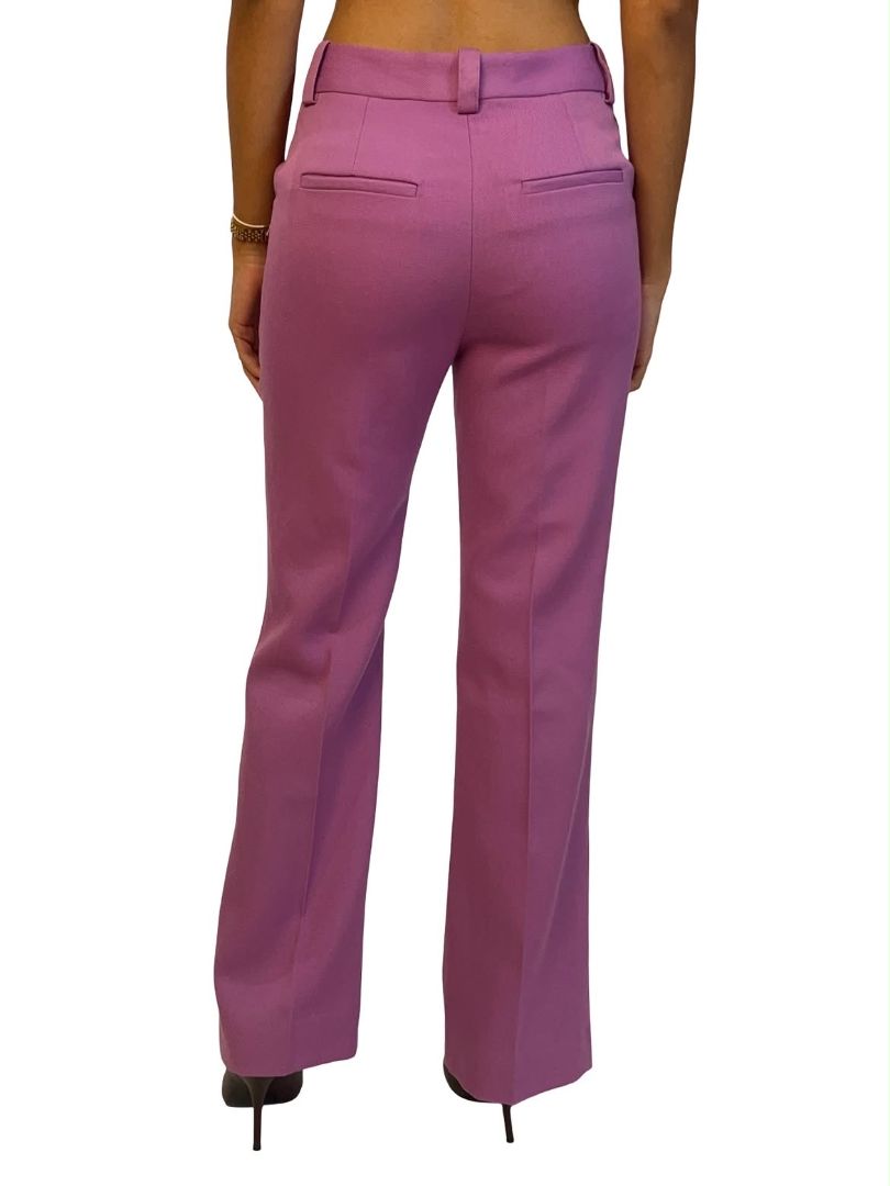 Victoria Beckham Purple Twill Wool Trousers. Size: 6