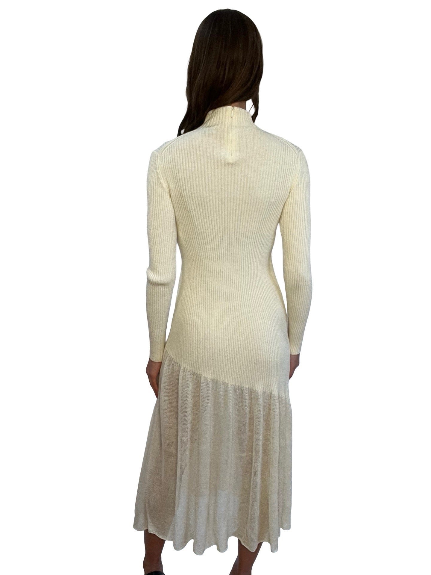 Chanel Ivory 2024 Runway Collection Virgin Wool Dress. Size: 36
