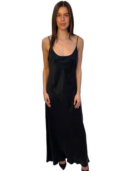 Silk Laundry Black Silk Slip Dress. Size: XL
