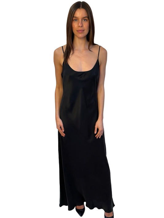 Silk Laundry Black Silk Slip Dress. Size: XL