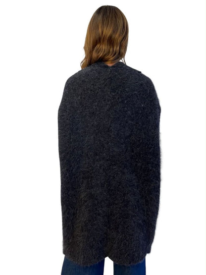 Scanlan Theodore Charcoal Long Mohair Cardigan. Size: ALL
