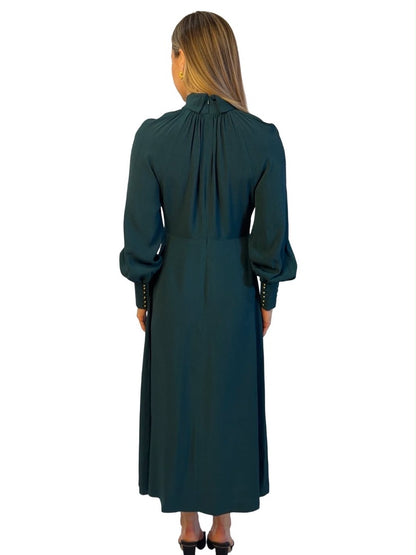 Zimmermann Dark Turquoise Roll Neck Long Dress. Size: 1
