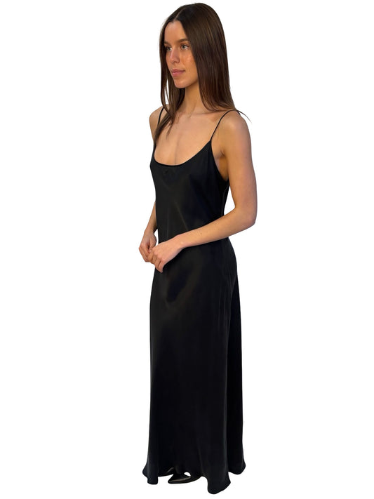 Silk Laundry Black Silk Slip Dress. Size: XL