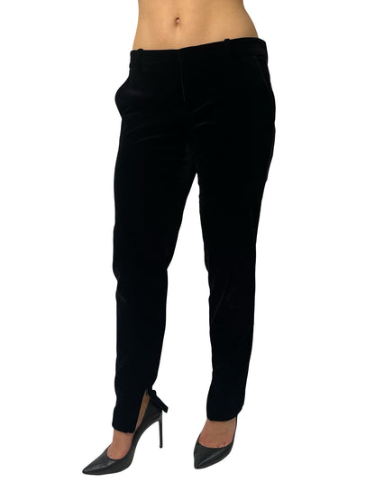Gucci Black Velvet Side Stripe Suit Pant W Inner Ankle Zips. Size: 44