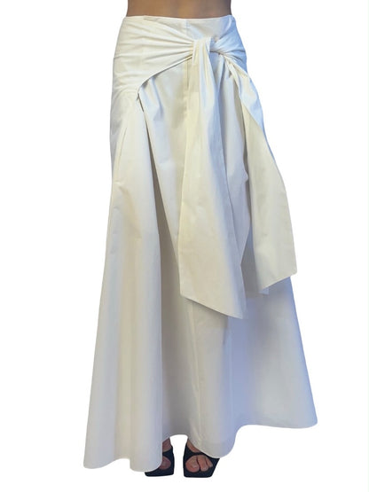 Bianca Spender White 'Nostalgia' Cotton Wrap Skirt. Size: S