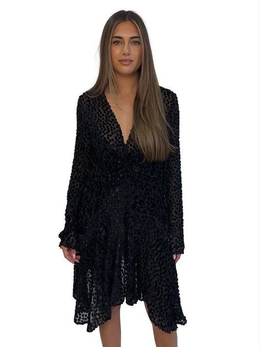 Isabel Marant Metallic Detail Velvet Mini Dress. Size: 38
