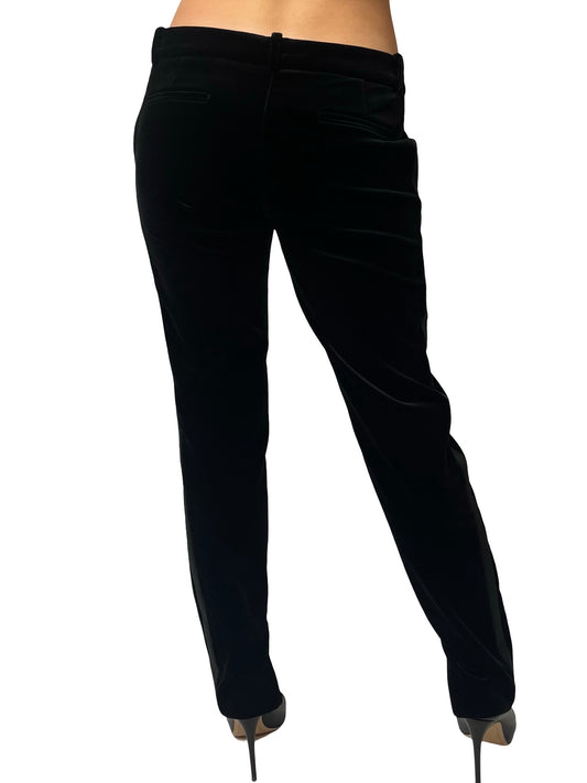 Gucci Black Velvet Side Stripe Suit Pant W Inner Ankle Zips. Size: 44