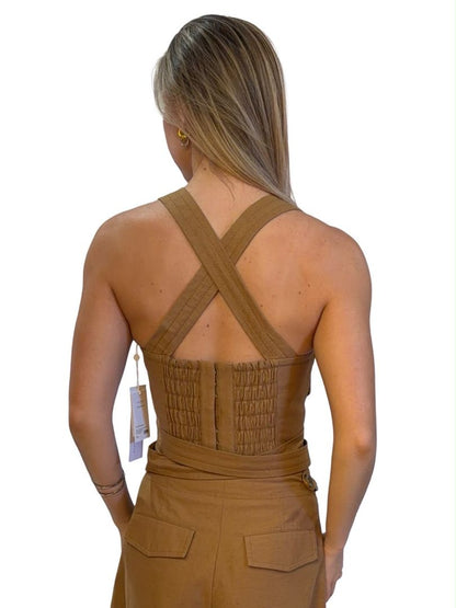 Zimmermann Tan Bustier Wrap Top. Size: 1
