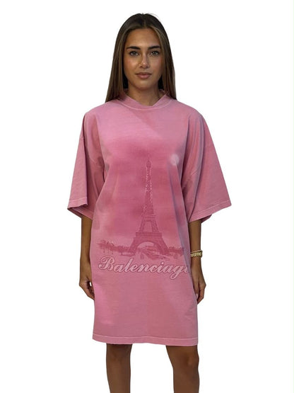 Balenciaga Pink Unisex Logo T Shirt / Dress. Size: 3