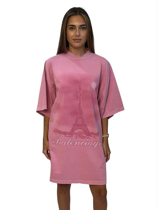 Balenciaga Pink Unisex Logo T Shirt / Dress. Size: 3