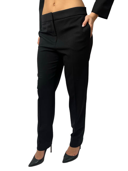 Oscar de la Renta Black Wool Pleated Suit Pants. Size: 6