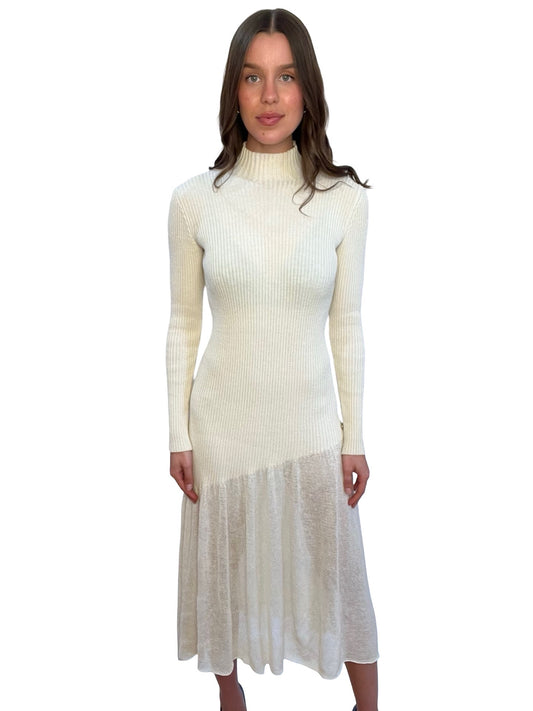 Chanel Ivory 2024 Runway Collection Virgin Wool Dress. Size: 36
