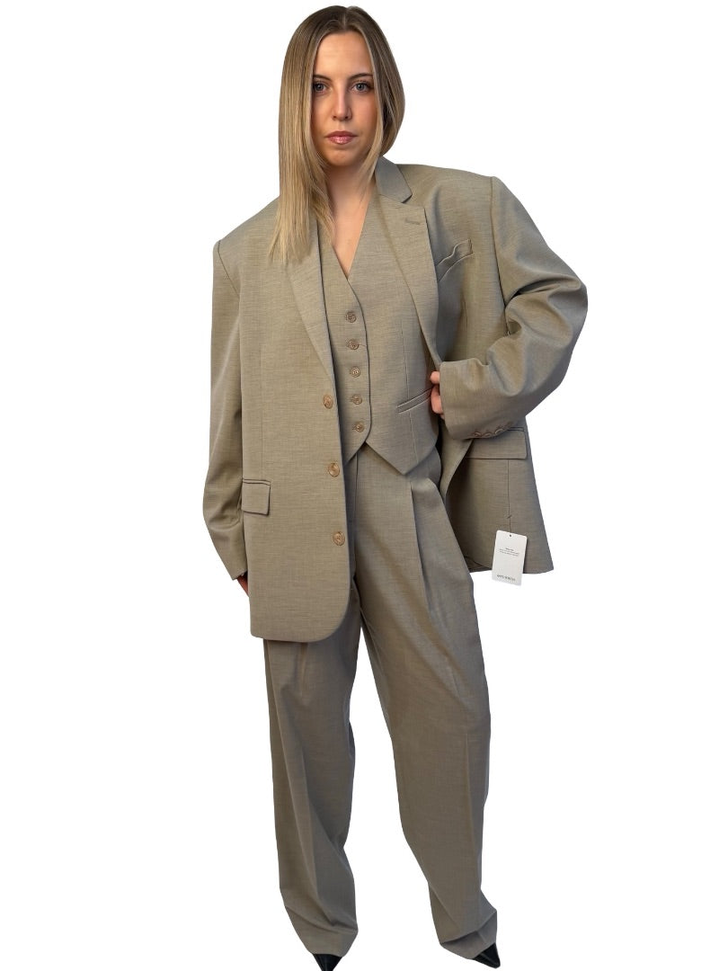 The Frankie Shop Neutral 3 Piece 'Gelso' Suit Set. Size: S-L