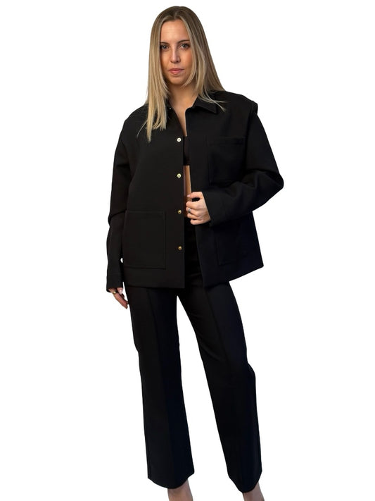 Nanushka Black Scuba Jacket / Pant Set. Size: S-M