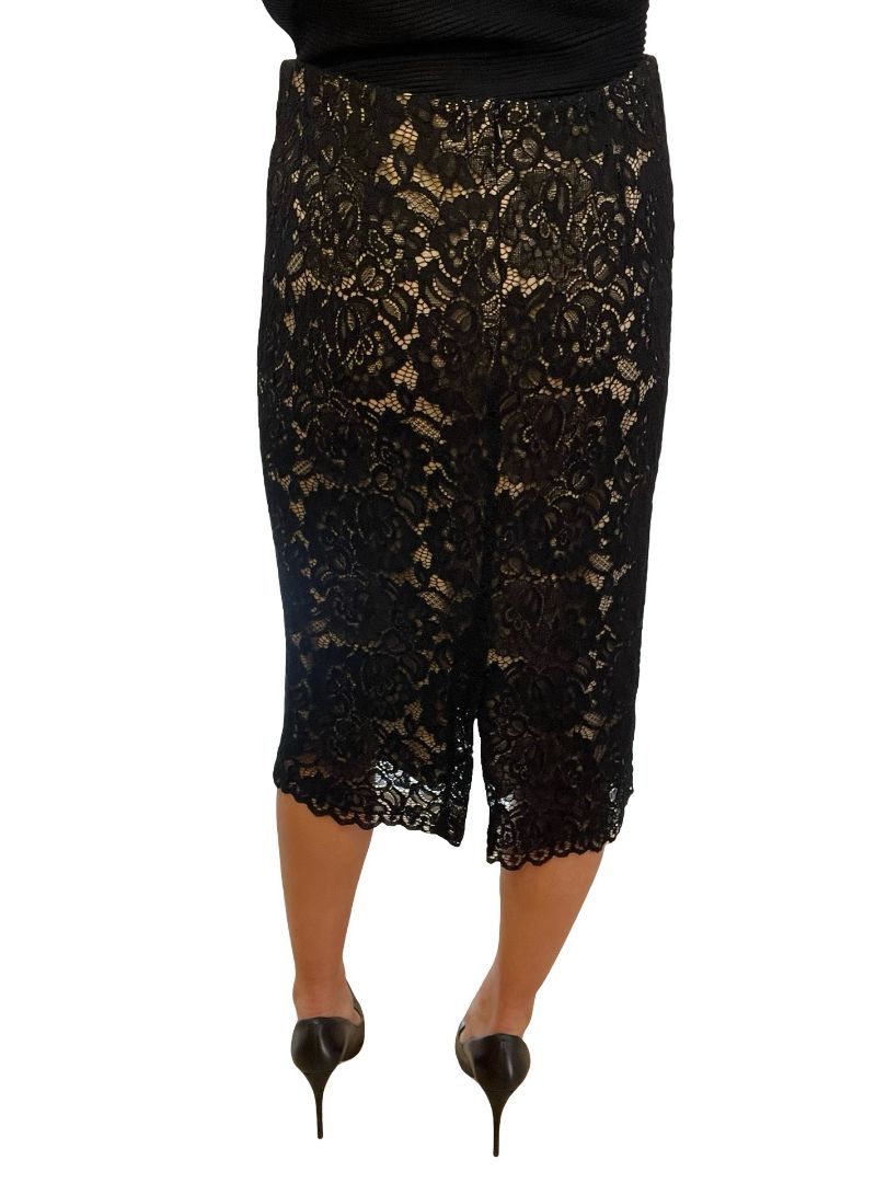 L'agence Black Lace Midi Skirt. Size: 6