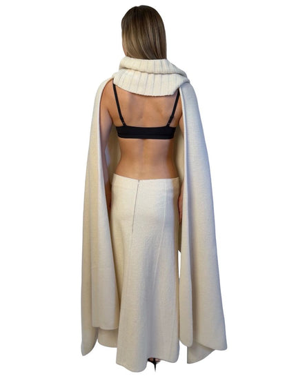 Joseph Cream Boiled Wool Snood Scarf. Size: O/S