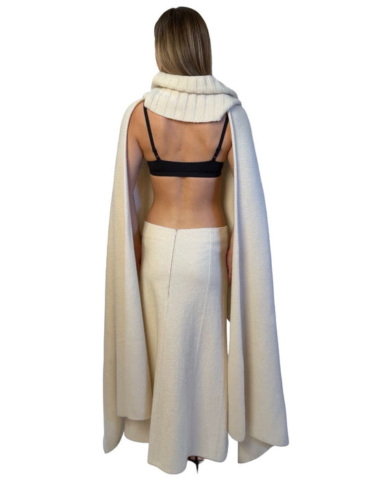 Joseph Cream Boiled Wool Snood Scarf. Size: O/S
