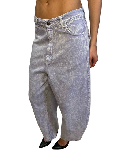 Bassike Purple Motley Barrel Leg Jean. Size: 29