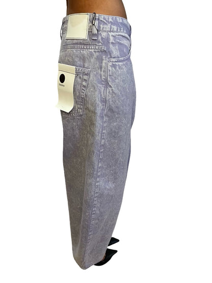 Bassike Purple Motley Barrel Leg Jean. Size: 29