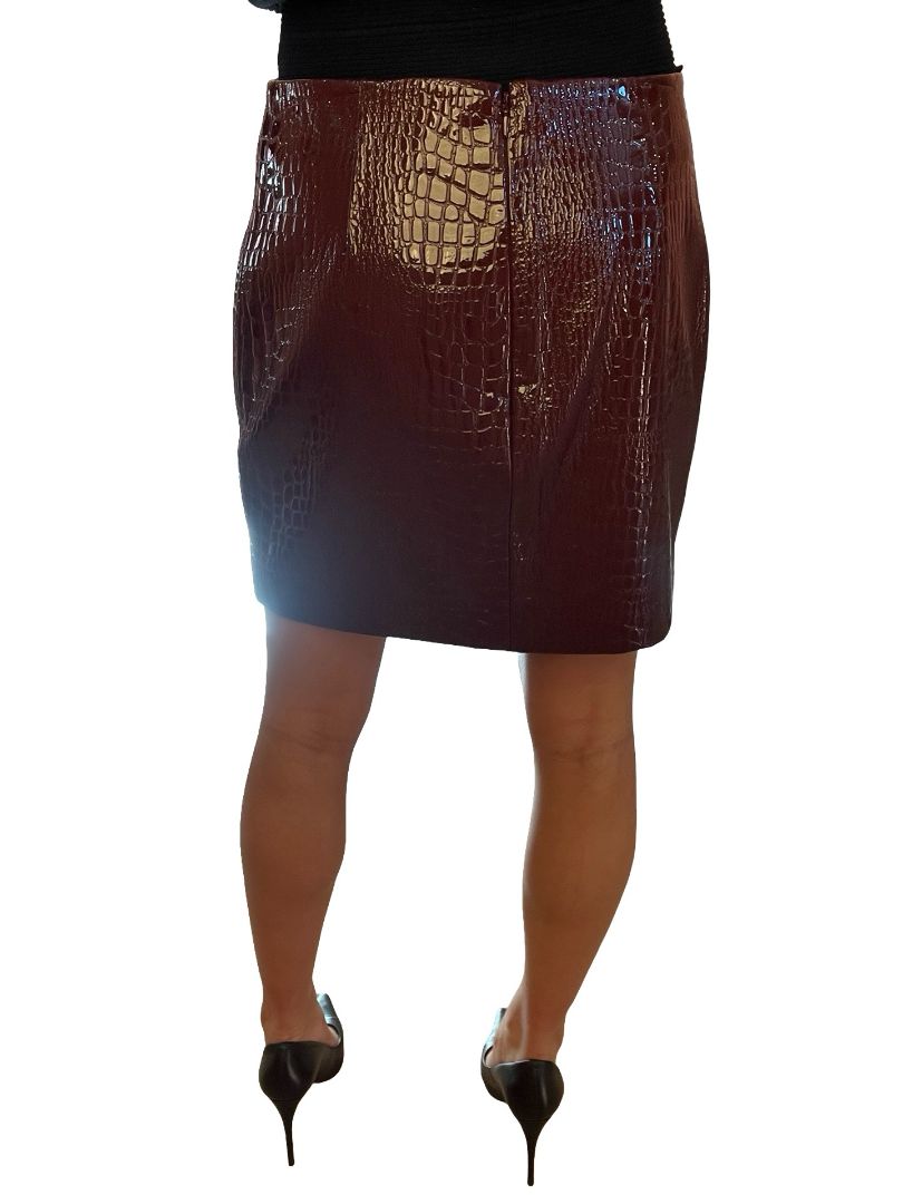 L'agence Burgundy High Shine Mini Skirt. Size: 8