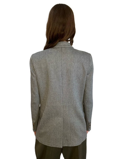 Blaze Milano Grey Herringbone Double Breasted 'Everyday' Blazer. Size: 2