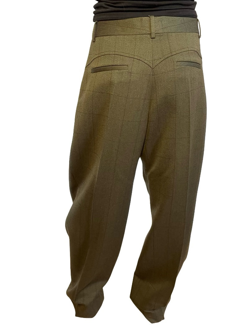Victoria Beckham Dark Green Tailored Pants. Size: 12