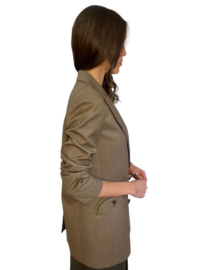Blaze Milano Tan Double Breasted 'Everyday' Blazer. Size: 3