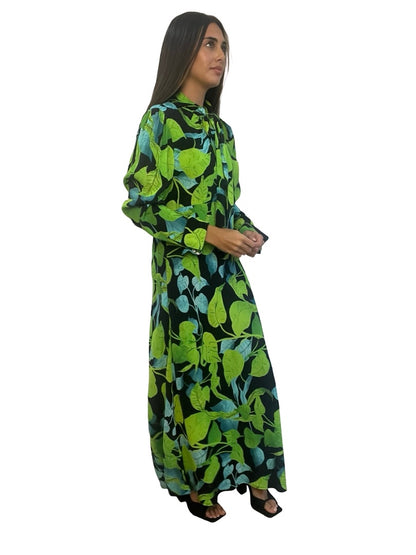 Husk Green Leaf Print Dress. Size: 12