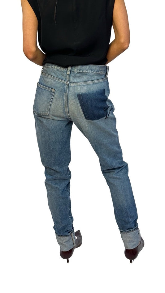 Saint Laurent Blue Slim Leg Jeans. Size: 29