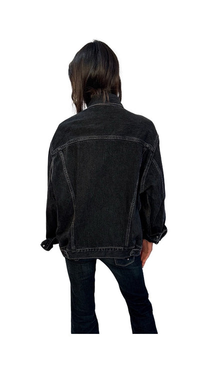Acne Studios Black Denim Jacket. Size: XL
